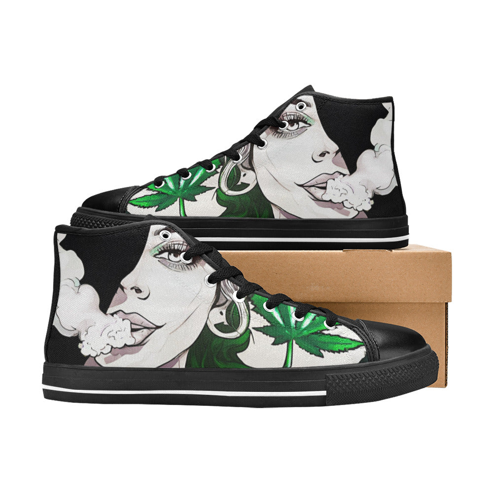 MEN'S Comic Book Art Woman High Top Canvas Y2K Sneakers