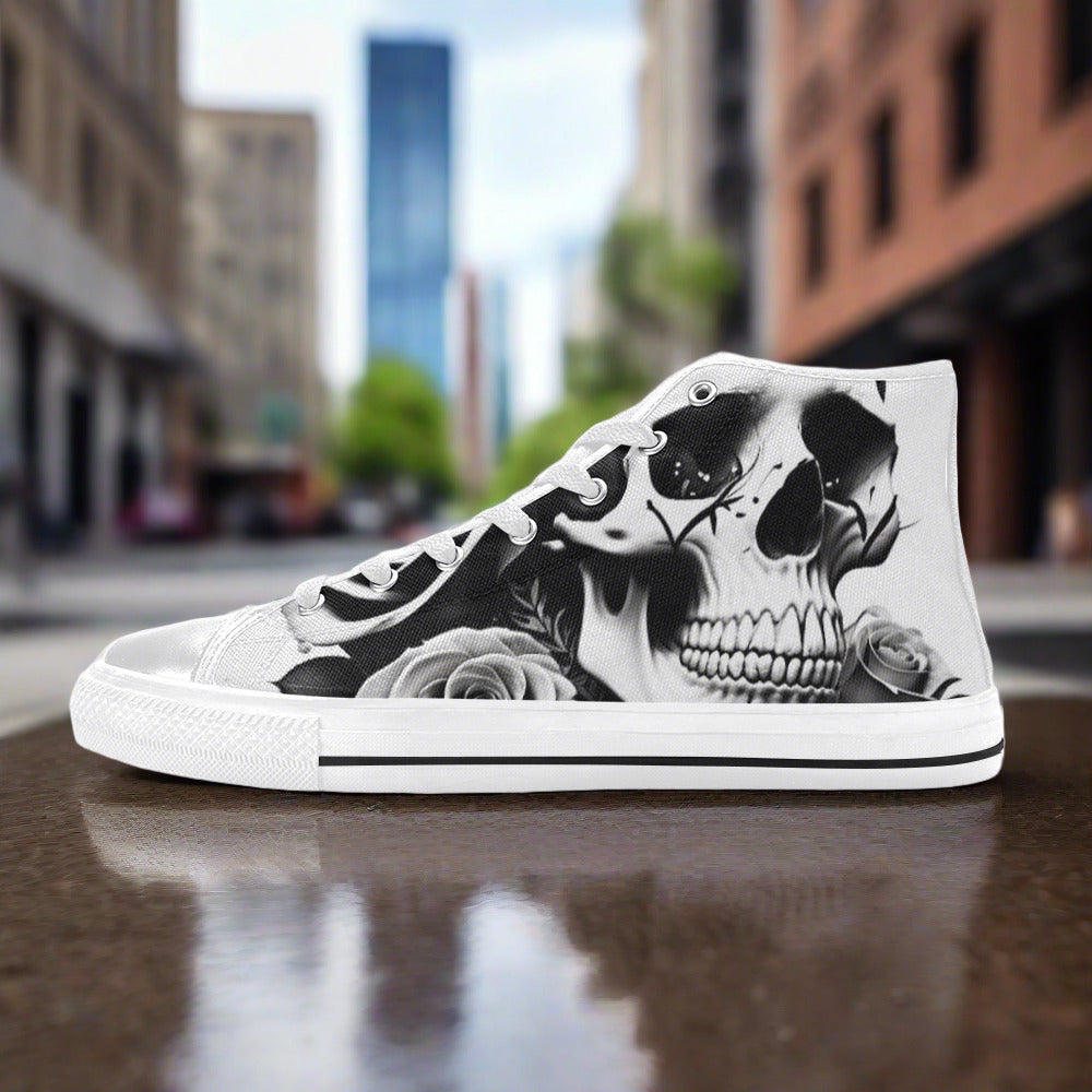 Skull Gift Dark Vivid Wearable Bold Art - Freaky Shoes