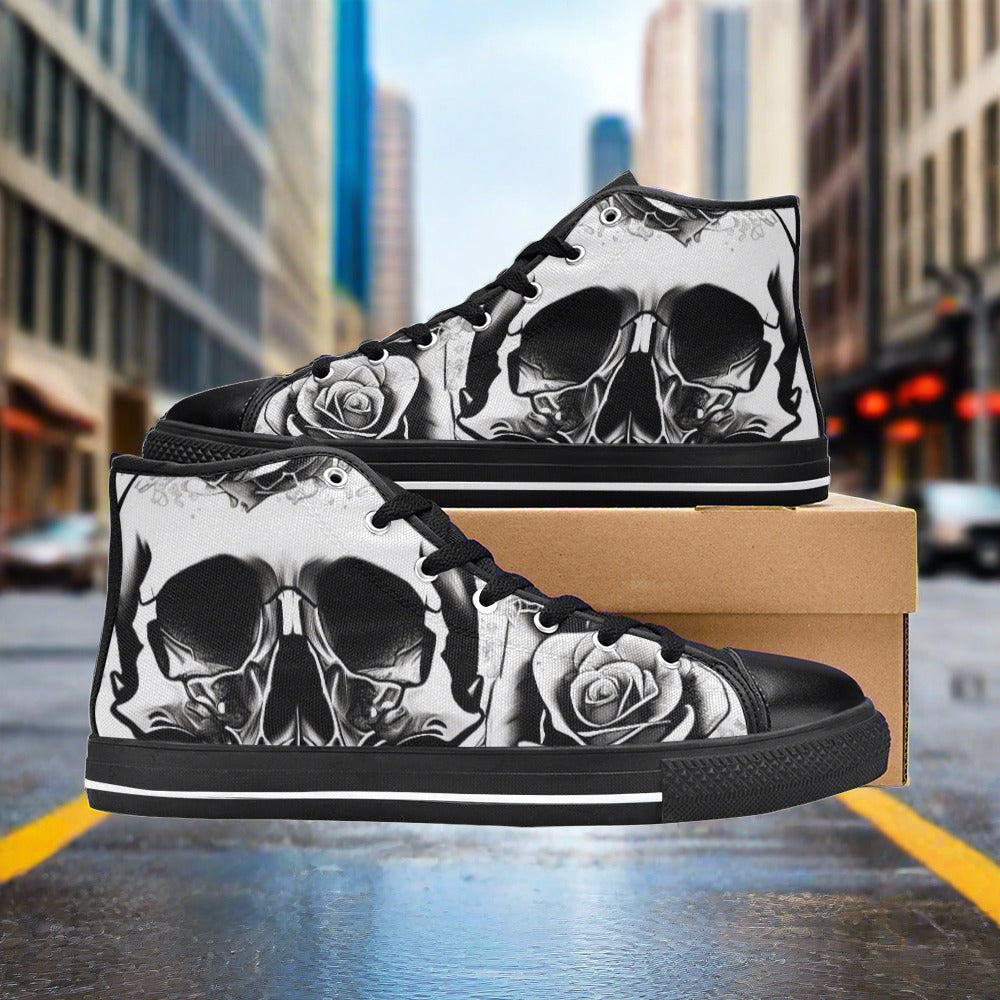 Candy Cane Red White Holiday Bold Art - Freaky Shoes