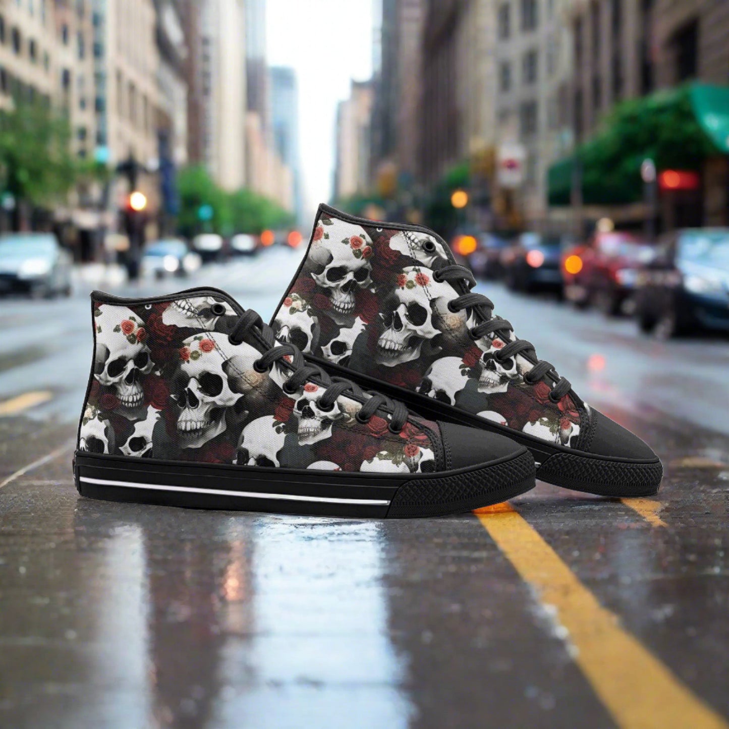 Rose Skulls Dark - Freaky Shoes®