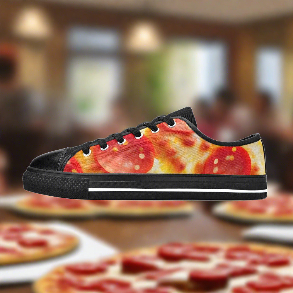 Pepperoni Pizza Cheese Closeup Women - Freaky Shoes®