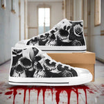 Grey Skull & Roses Men - Freaky Shoes®