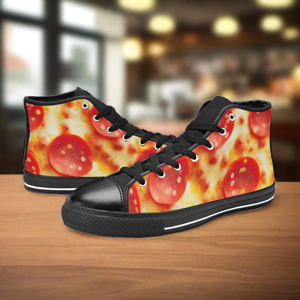 Pepperoni Pizza Cheese Closeup Men - Freaky Shoes®