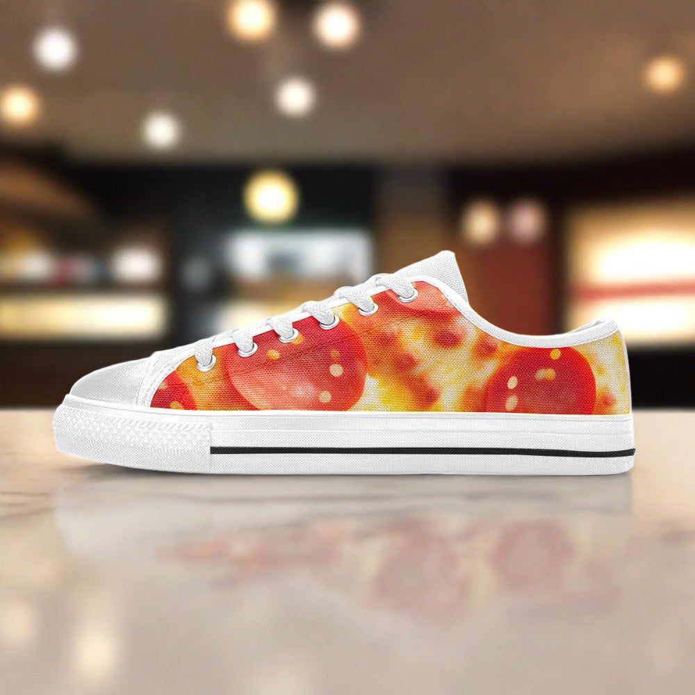Pepperoni Pizza Cheese Closeup Women - Freaky Shoes®