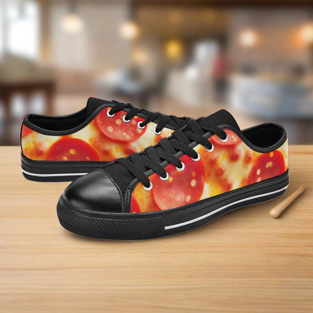 Pepperoni Pizza Cheese Closeup Men - Freaky Shoes®