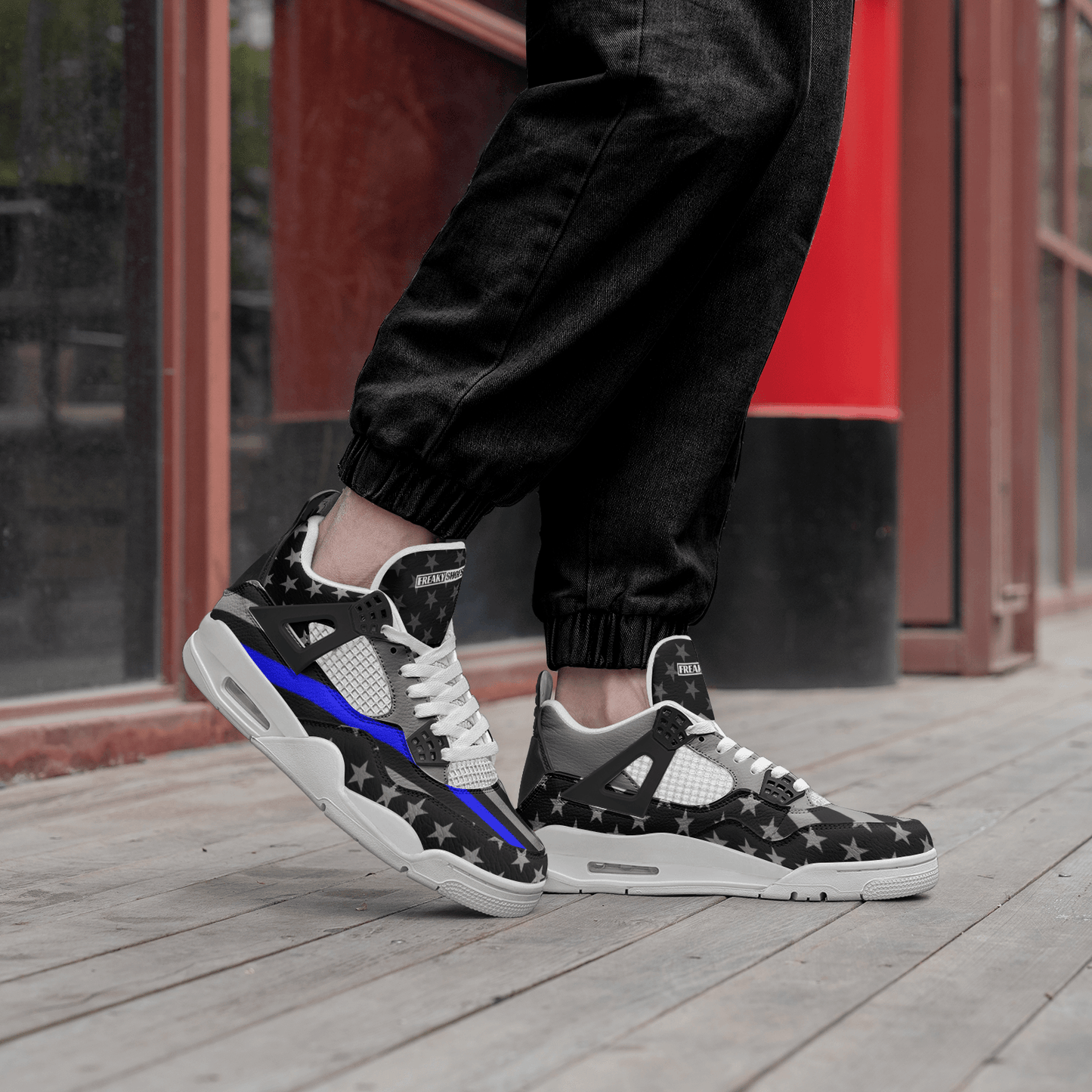 Patriotic Thin Blue Line Flag - Freaky Shoes®