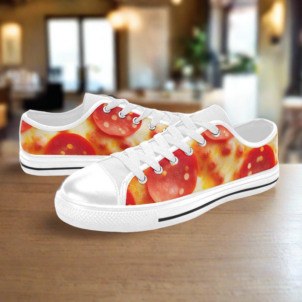 Pepperoni Pizza Cheese Closeup Men - Freaky Shoes®