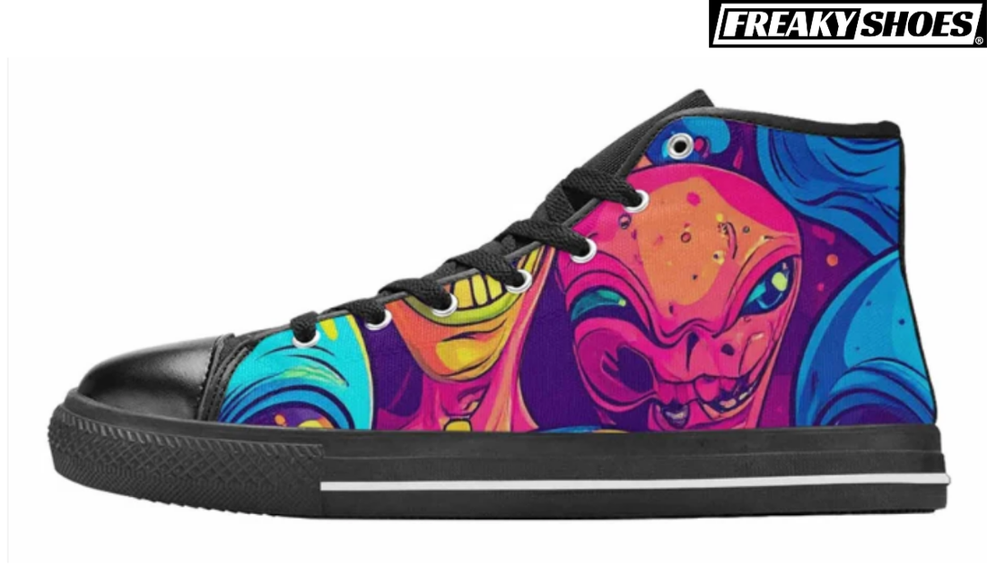 Alien & UFO Print Sneakers
