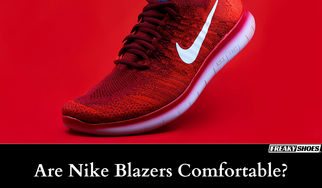 Freaky Shoes custom art sneakers with bold red knit design, made to order wearable art