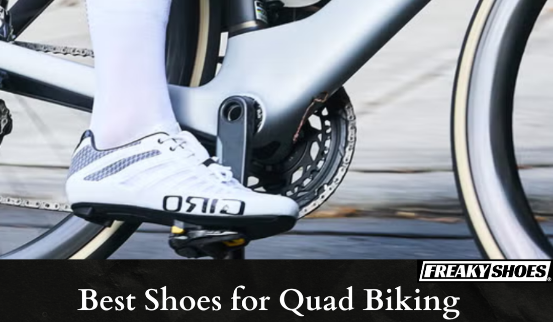 Freaky Shoes custom art sneakers with skull design, made to order for quad biking enthusiasts