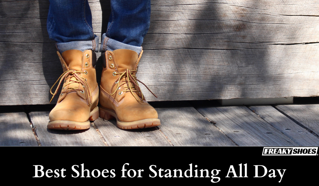 Freaky Shoes custom art sneakers: tan work boots with skull art, made to order for all-day comfort