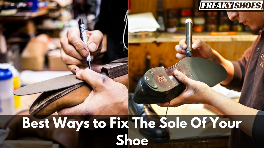 Freaky Shoes custom art sneakers being crafted with precision in a workshop setting.