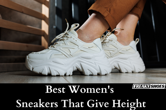 Freaky Shoes® custom art sneakers with chunky white soles, made to order for height and style
