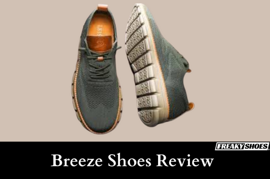 Freaky Shoes custom art sneakers in dark green knit with tan accents, made to order wearable art