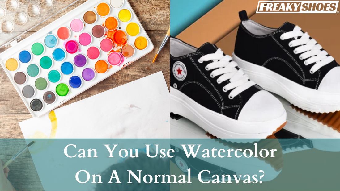 Freaky Shoes custom art sneakers with watercolor paint palette, made to order wearable art