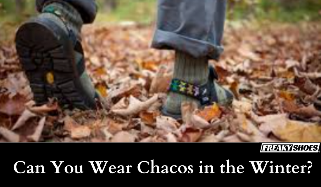 Freaky Shoes custom art sneakers with skull design, made to order, worn in autumn leaves