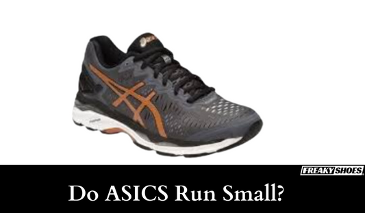 Freaky Shoes custom art sneakers featuring bold orange ASICS branding on dark gray mesh, made to order.