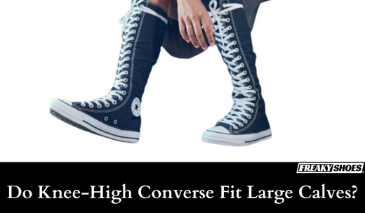 Freaky Shoes custom art sneakers: knee-high Converse-style with skull art, made to order