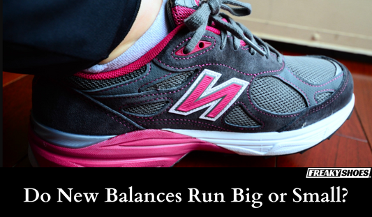 Freaky Shoes custom art sneakers: gray New Balance with bold pink accents, made to order wearable art.
