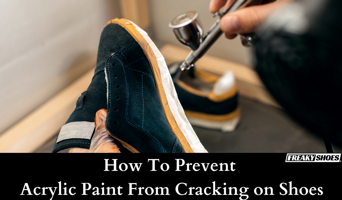 Freaky Shoes custom art sneakers being hand-painted with acrylics, showcasing wearable art made to order