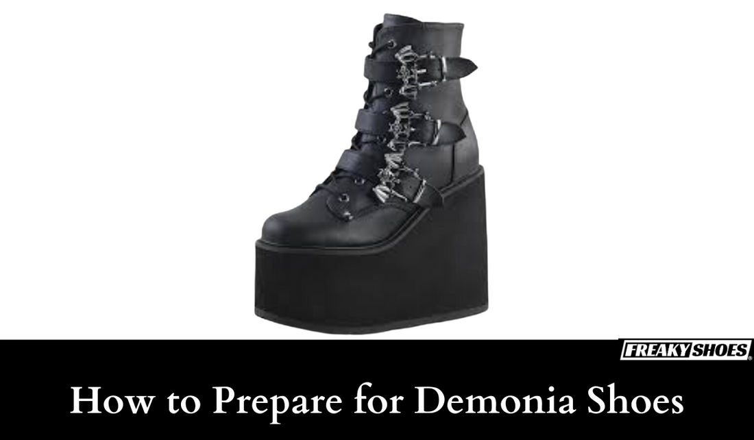 Freaky Shoes® custom art sneaker with black platform, skull buckles, made to order wearable art
