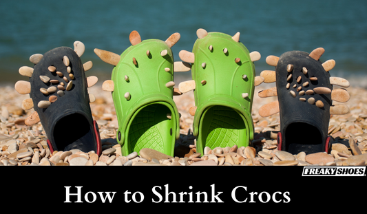 Freaky Shoes custom art sneakers with dinosaur spine design on pebble beach, made to order wearable art