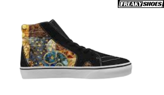 Klimt-Inspired Gold Leaf Sneakers