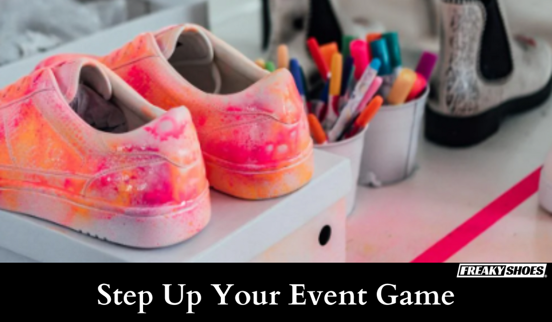 Freaky Shoes custom art sneakers with vibrant pink and orange tie-dye wearable art, made to order.