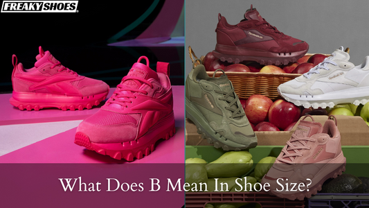 Freaky Shoes custom art sneakers in bold pink, olive, white, and blush — made to order wearable art with Reebok silhouette.