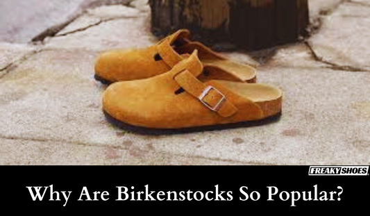 Freaky Shoes custom art sneakers: tan suede clogs with buckle, made to order wearable art