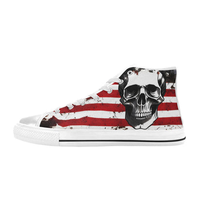 MEN'S Patriotic Skull Art Men’S High Top Canvas Wallpaper Art Sneakers