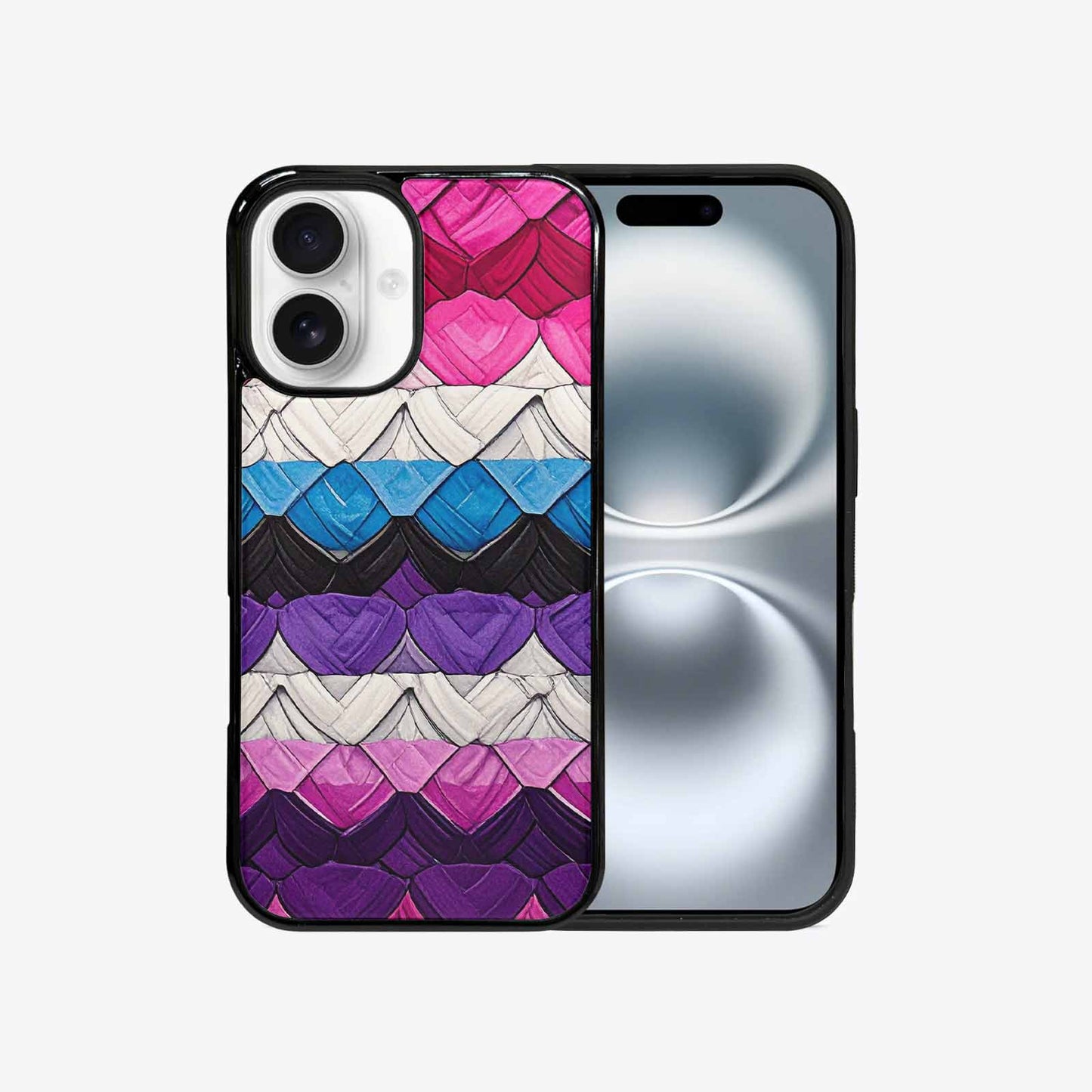 iPhone 16 Case — Genderfluid Flag Color Theme Small Rainbow, Unique Phone Case Design