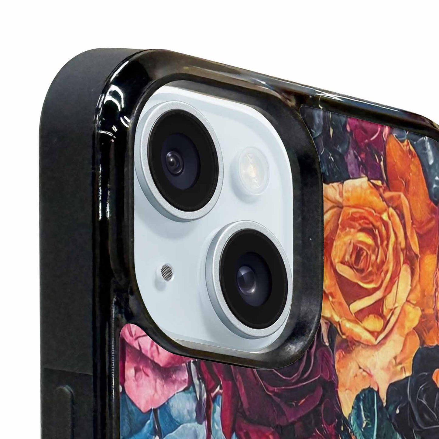 iPhone 15 Plus Case — Gothic Rose Gothic Roses Pattern Hundreds, Custom Phone Case