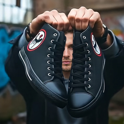 MEN'S Clean Logo Face Art Custom Sneakers | Freaky Shoes®