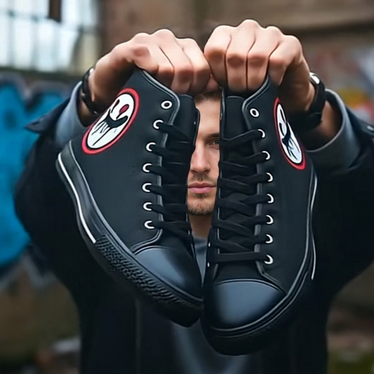 MEN'S Clean Logo Face Art Custom Sneakers | Freaky Shoes®
