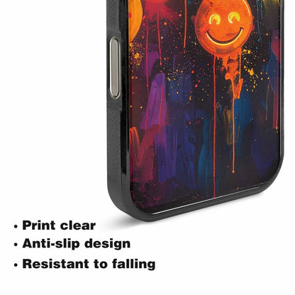 iPhone 15 Pro Max Case — Smiley Faces Glow Smiley Faces Pattern, Custom Art Phone Cover