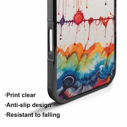 iPhone 17 Case — Tie Dye Swirls Black Tie Dye, Custom Made Phone Cover