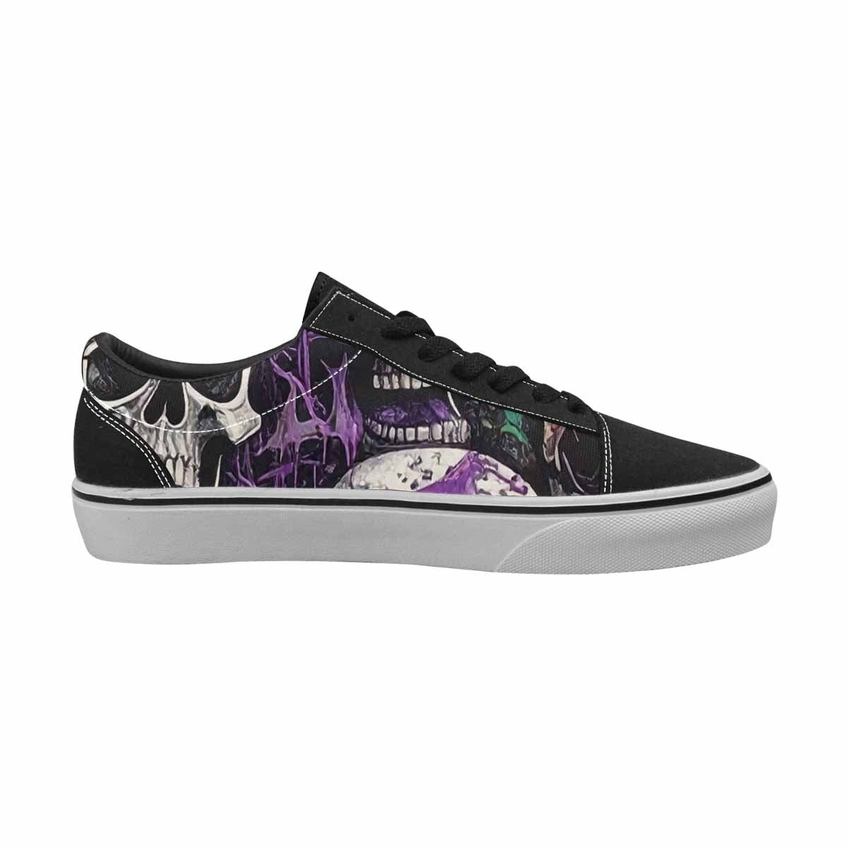 WOMEN'S Rainbow From Skull S Lace-Up Canvas Vibrant Chaos Sneakers