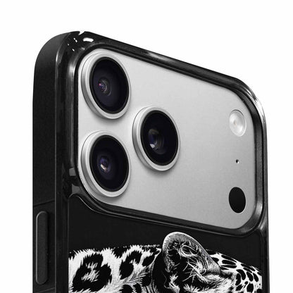 iPhone 17 Pro Case — Leopard Print Black And White Animal, Custom Made Phone Cover