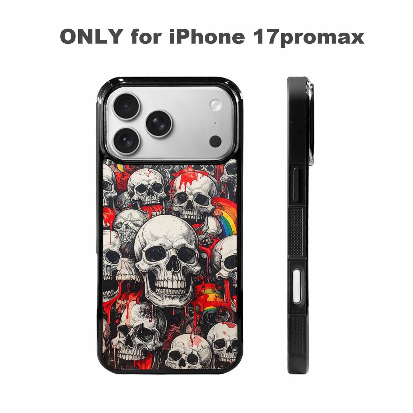 iPhone 17 Pro Max Case — Rainbow From Skull\'s Mouth Gothic Skulls, Custom Print Case Cover