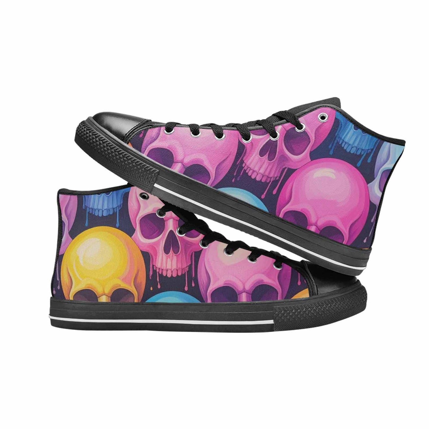 WOMEN'S Dripping Candy Skulls High Top Canvas Y2K Shoes