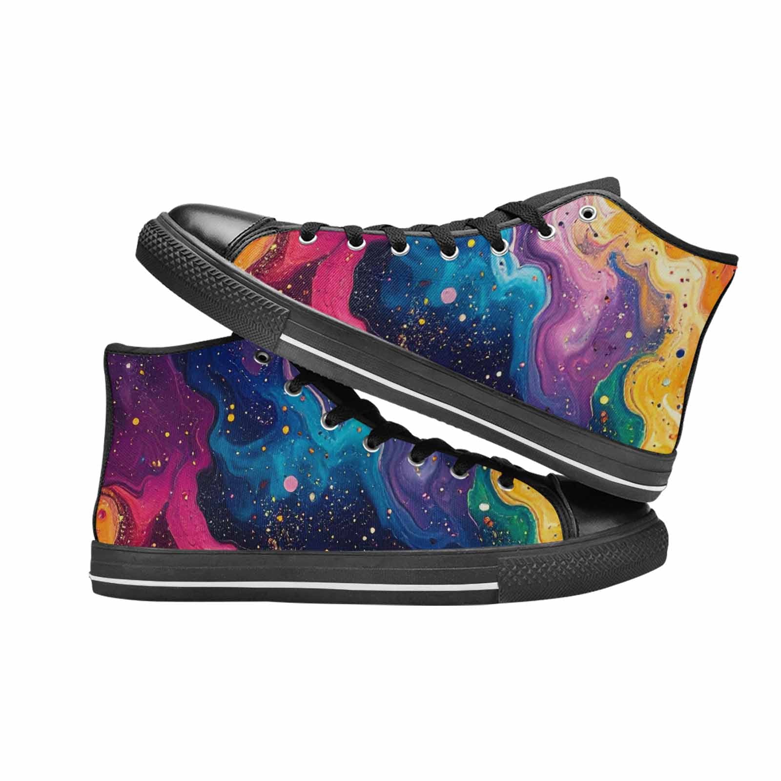 WOMEN'S Galaxy Art - High Top Canvas Y2K Shoes