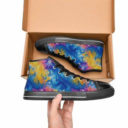 MEN'S Tie Dye Swirl High Top Canvas Surreal Custom Sneakers