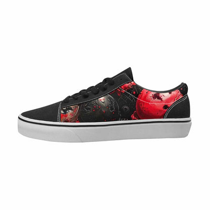 WOMEN'S Ice Cream Black & Red Ink Canvas Custom Fashion Kaleidoscope Limited Edition Sneakers