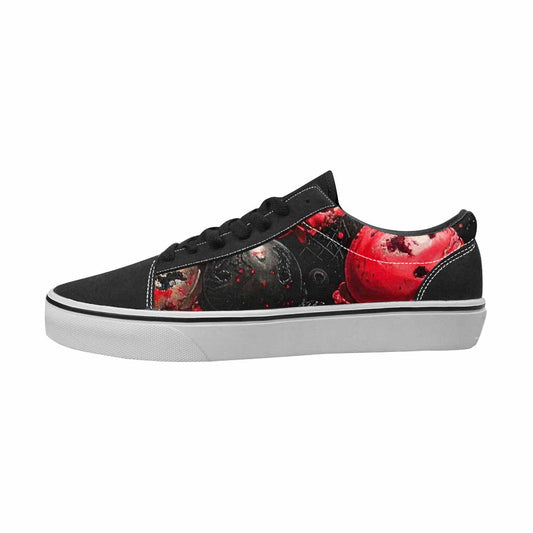 WOMEN'S Ice Cream Black & Red Ink Canvas Custom Fashion Kaleidoscope Limited Edition Sneakers