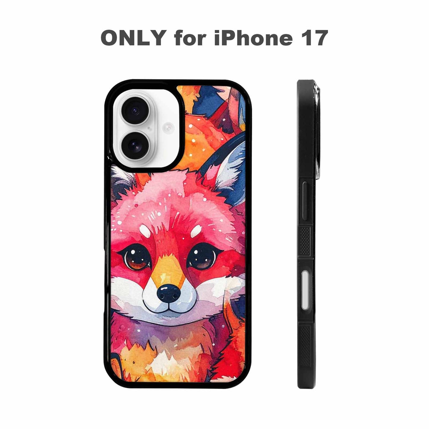 iPhone 17 Case — Watercolor Kawaii Fox Watercolor Abstract, Personalized Phone Case