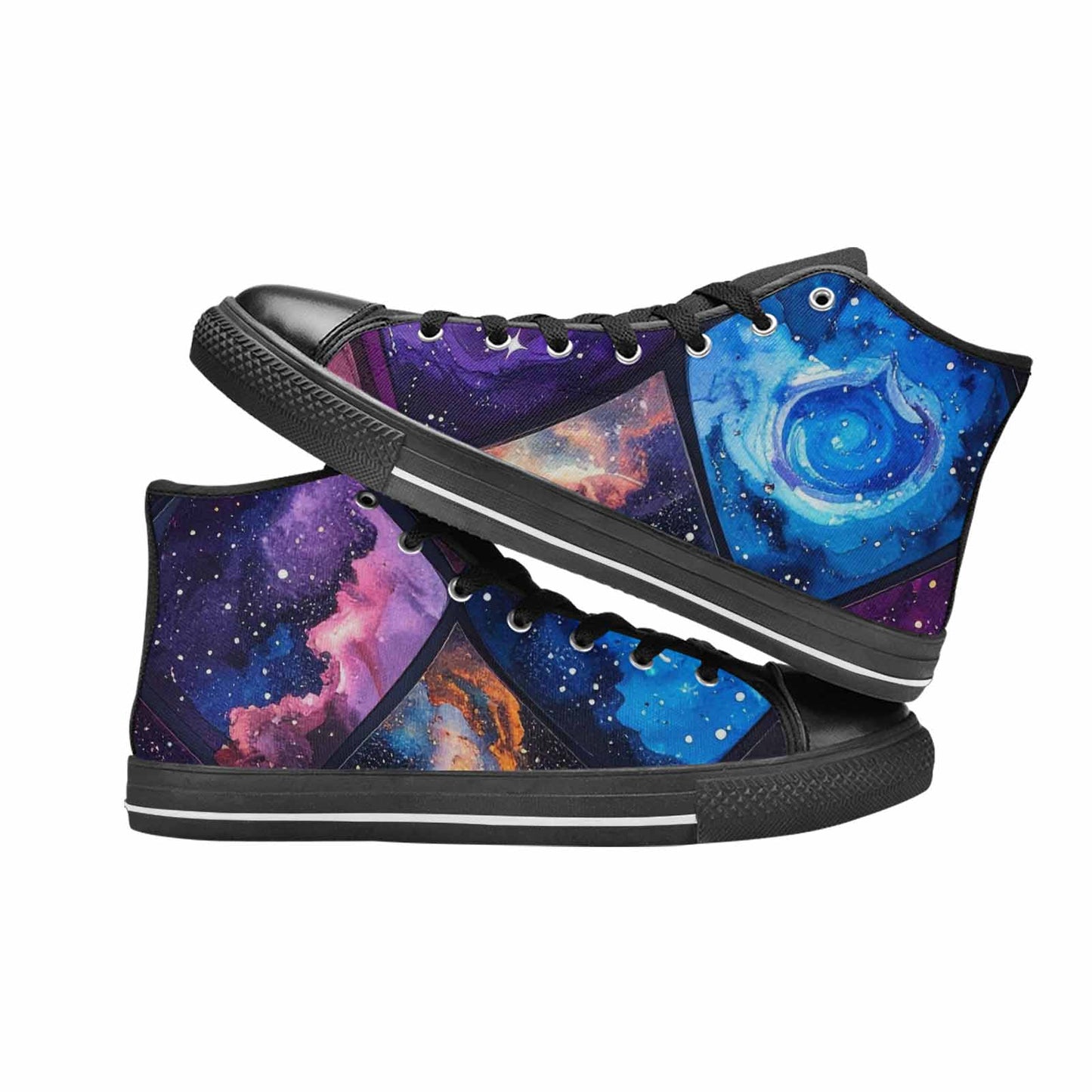 MEN'S Galaxy Stars Nebula High Top Canvas Neon Fantasy Custom Shoes