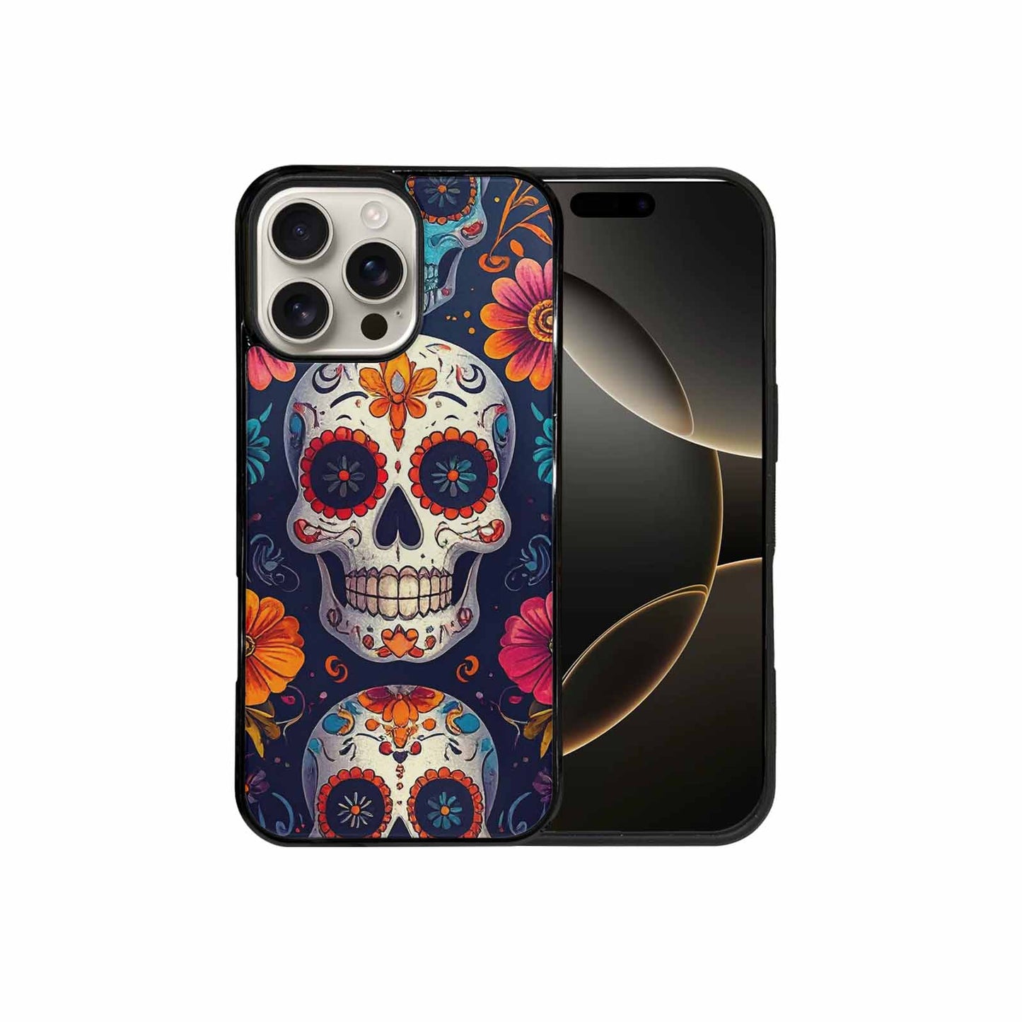 iPhone 16 Pro Max Case — Day Of Dead Sugar Skull Custom, Custom Made Phone Cover