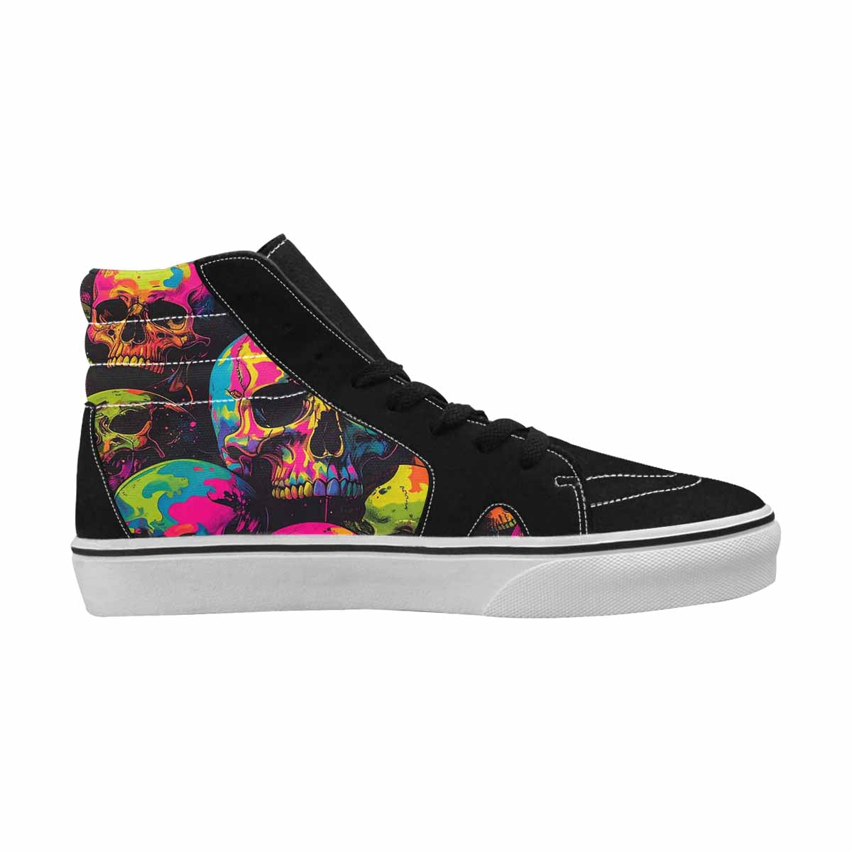 MEN'S 1000s Skulls Neon Camo High Top Canvas Y2K Shoes