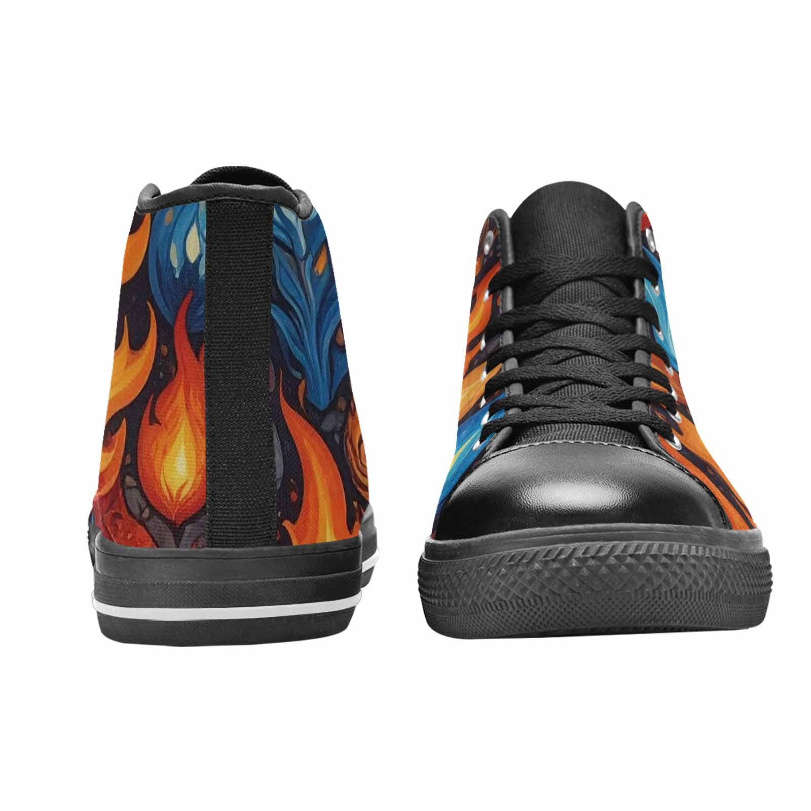 WOMEN'S Fire Flame High Top Canvas Cottagecore Sneakers